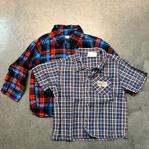 Bundle of two plaid button up shirts. Carter’s, Mac Henry 24 mos.